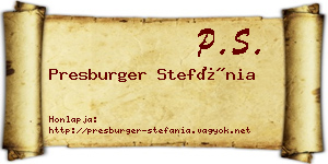 Presburger Stefánia névjegykártya